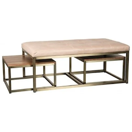 Contemporary Double Nesting Ottoman 3-Piece Set